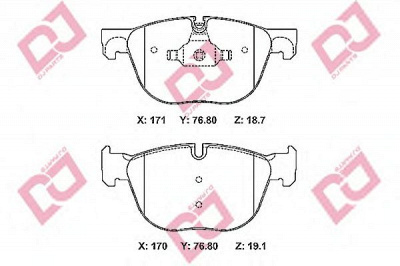 DJ PARTS bp2345 -  Комплект тормозных колодок, дисковый тормоз